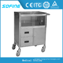 SF-HJ3070 hospital ues stainless steel anesthesia trolley